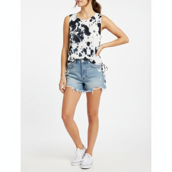 *Bluenotes Marble Tye Die Tank Top with Tie up Sides - Picture 1 of 7